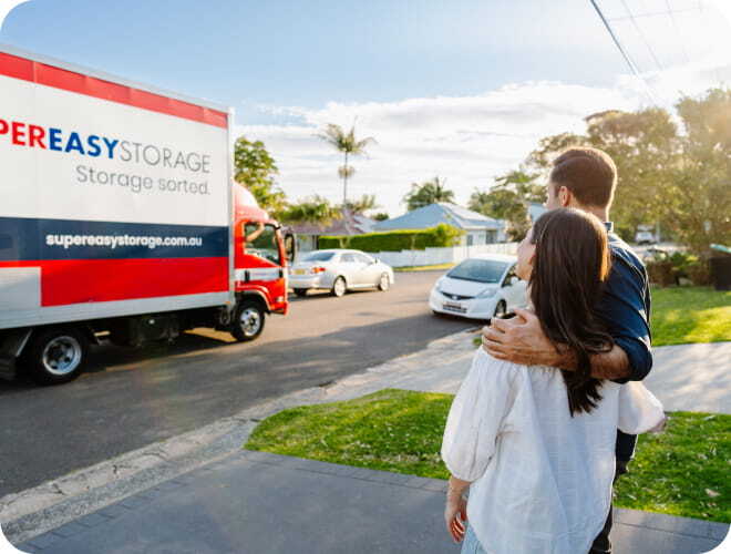 Super Easy Storage truck parked during a local move